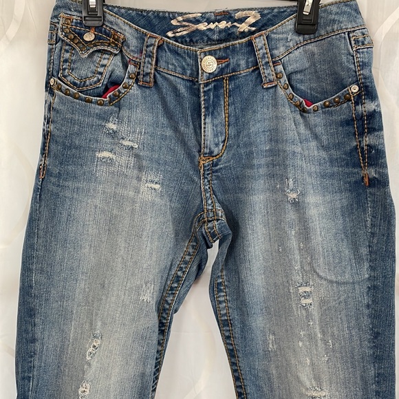 Seven Cropped Distressed Jeans, Size 14 - Picture 2 of 8